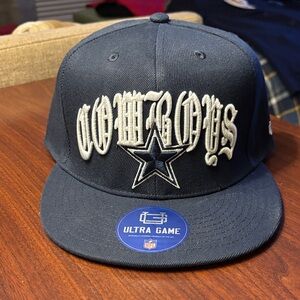 NWT NFL Ultra Game Dallas Cowboys Old English Baseball Cap One Size Navy/White